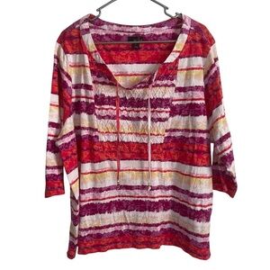 Erika Women's V-neck top 3/4 sleeve size 2X